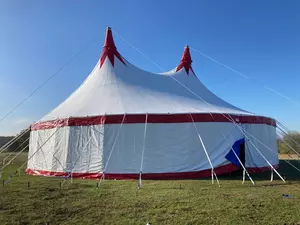 Zirkuszelt 24m Weiss Rot NEU!